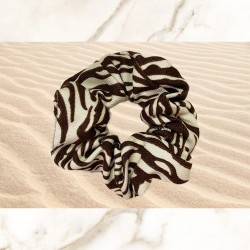 Zebra Brown Scrunchie