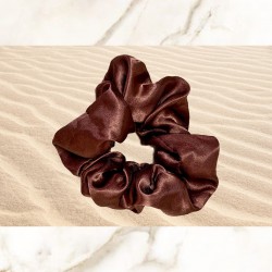 Chocolate Satin Scrunchie