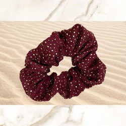 Golden Dots Bordeaux Scrunchie